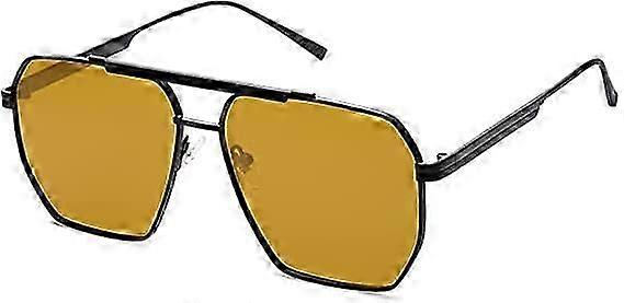 Retro Oversized Square Polarized Sunglasses unisex Vintage Shades UV400 Classic Large Metal Sun Glasses