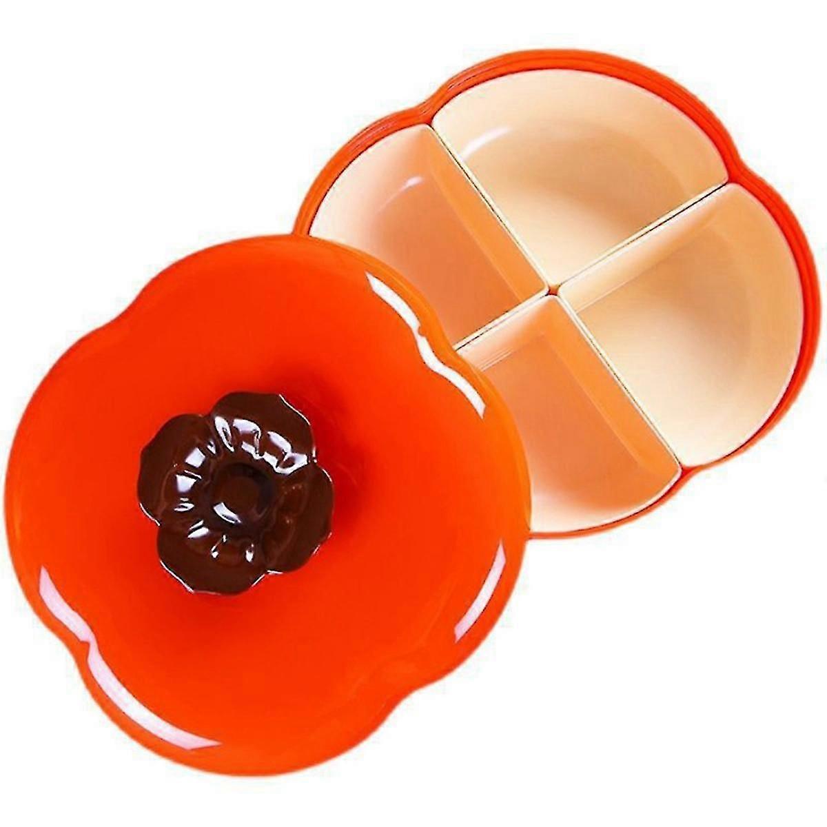 Persimmon Snack Tray,Dried Fruit Tray Candy Dish with Lid Portable Candy Plate