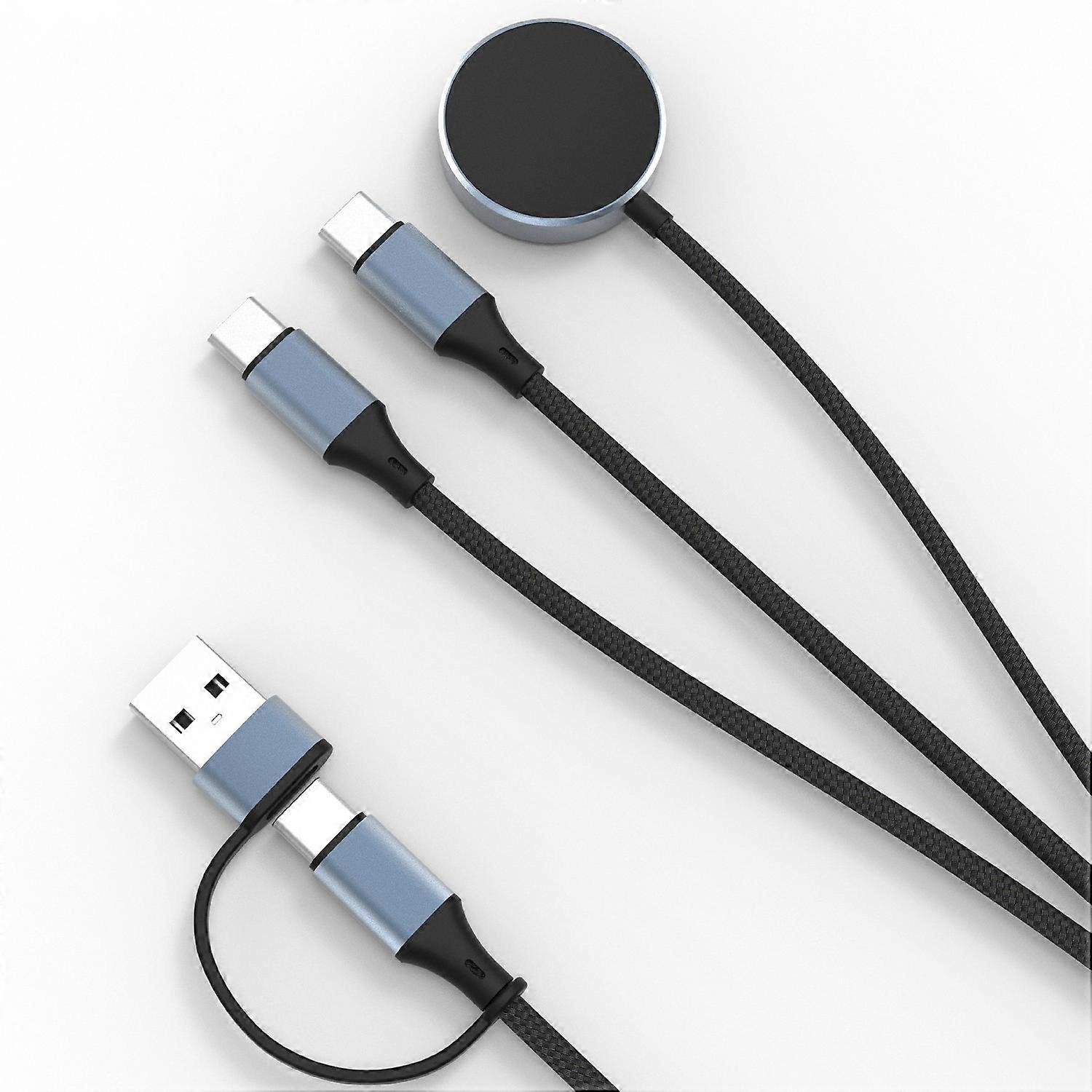 100W Metal Shell Braided Charging Cable Wireless Charger For Computer/Phone/Watch/Earbuds USB-C