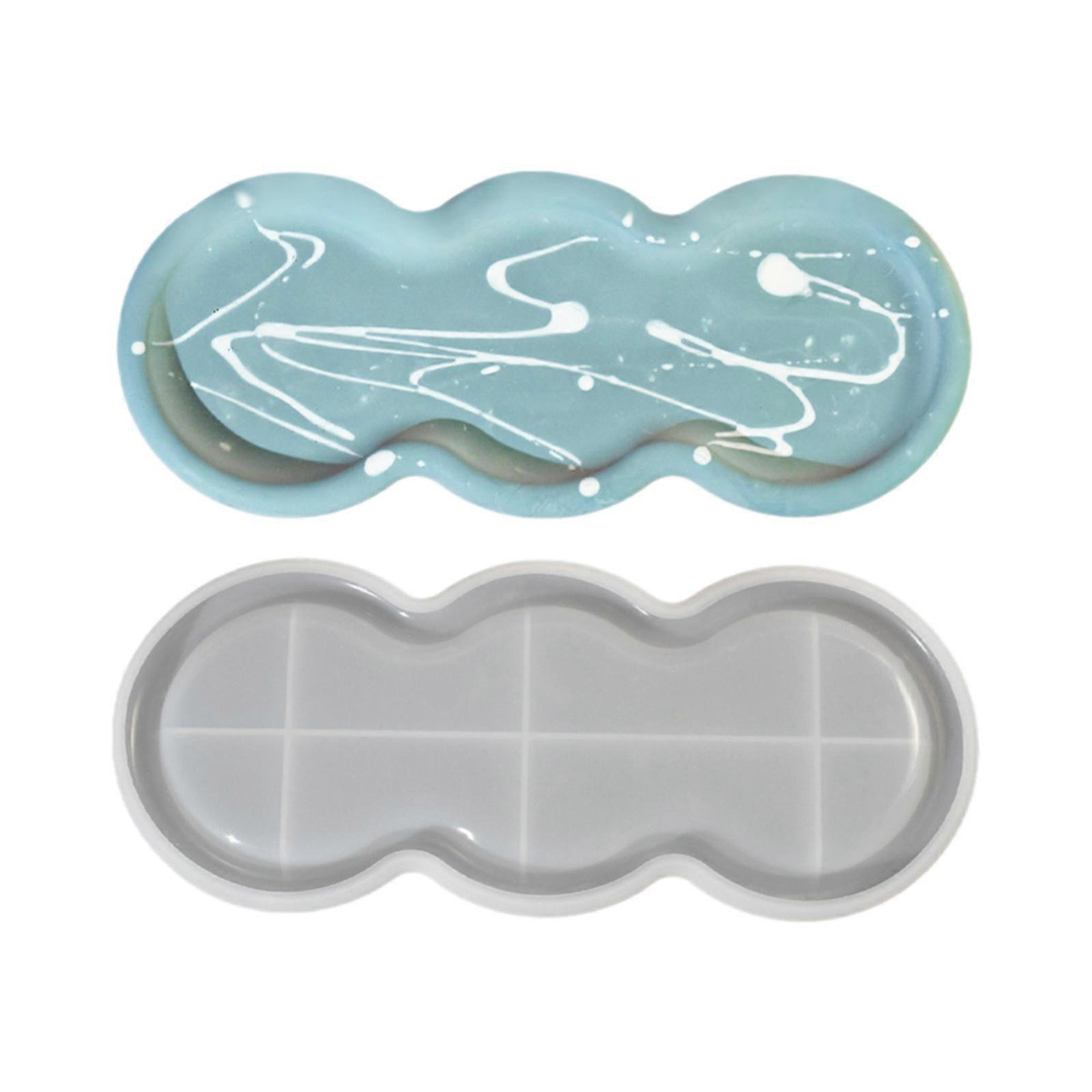 מגש אחסון תבנית סיליקון תכשיטים גיאומטריים צלחת תצוגה פלסטרים בטון מלט עובש בעבודת יד תחתית שרף מלאכה