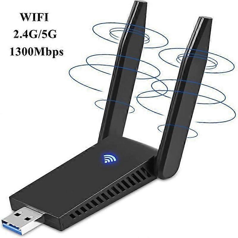 Adattatore WiFi USB Leytn Dongle WiFi USB 5G24G Ricevitore WiFi USB 1300Mbps con antenna 5dBi per PC Computer