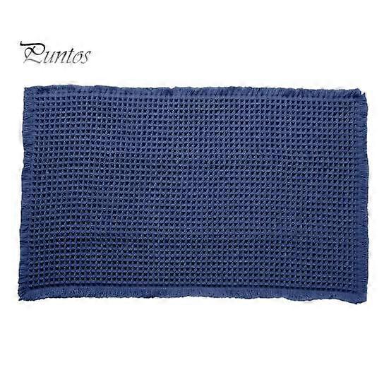 Memory Foam Bath Mat Waffle Texture Tassel Trim Highly Absorbent Quick-Drying Floor Pad Anti-slip Bathroom Rug