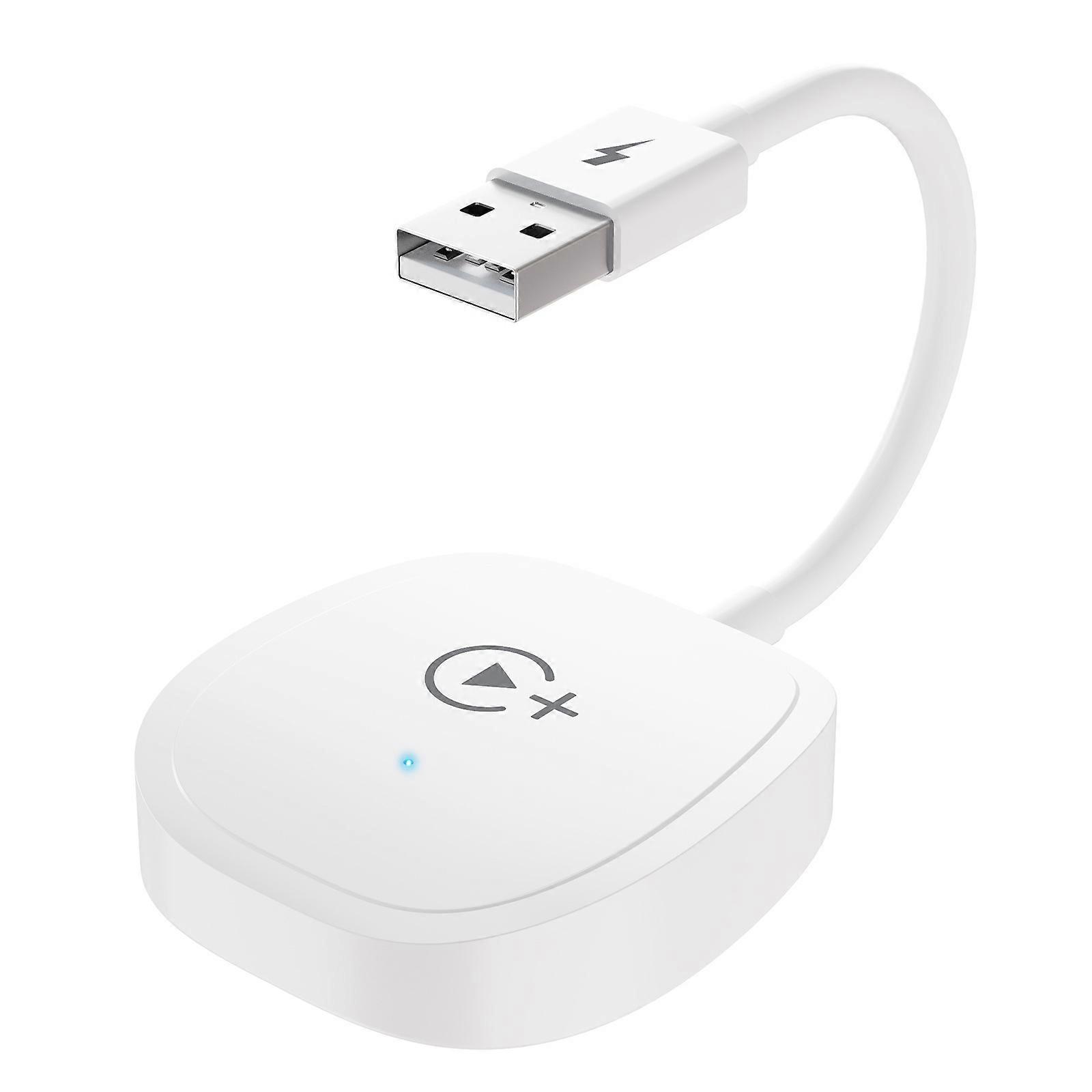 Wireless Video Car Player Adapter For Most Car And Phones USB TypeC Connection Enhances Driving Experience White