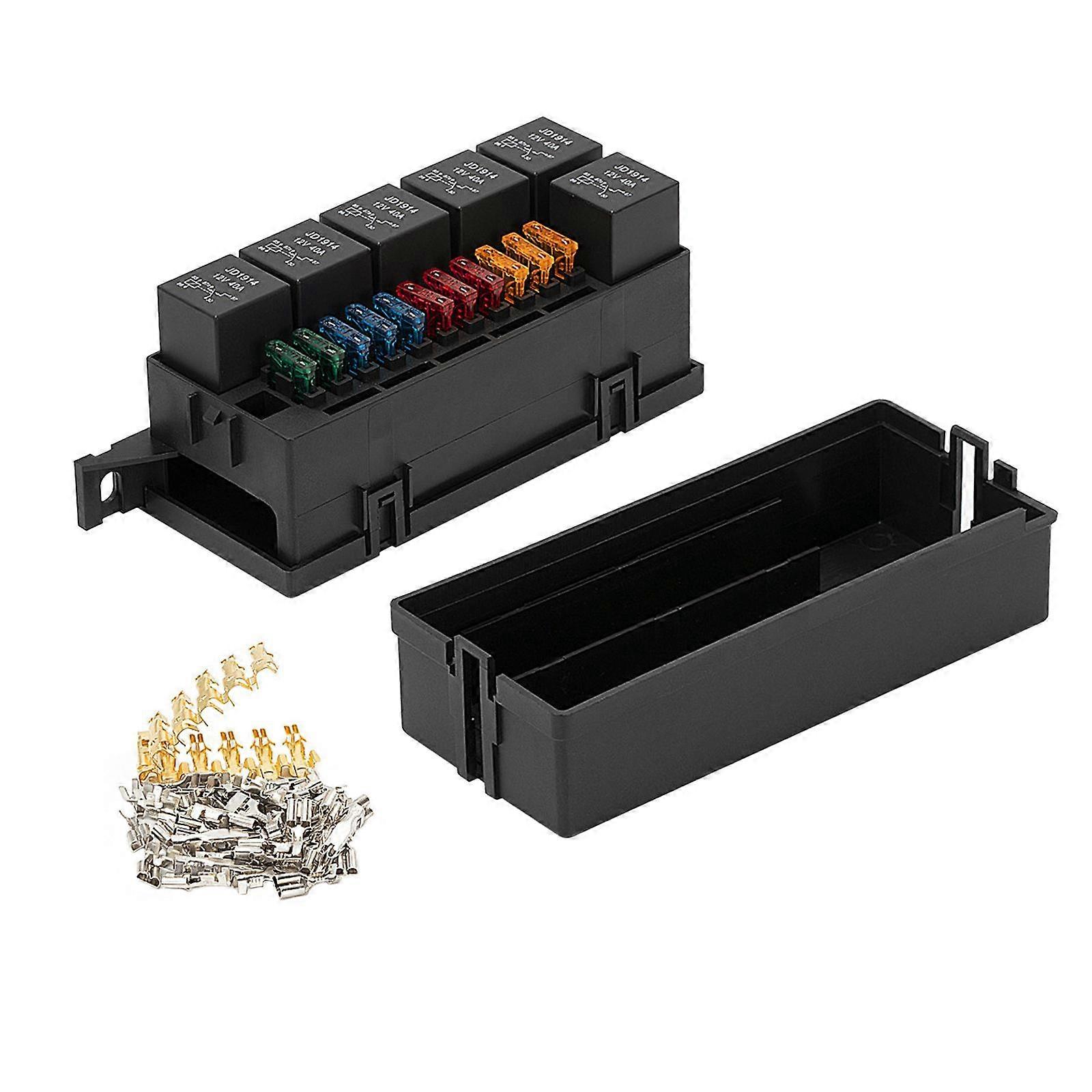 12V Fuse and 6 Slot Relay Panel 11 Slots Atc/ato Fuse Fuse Boxes A
