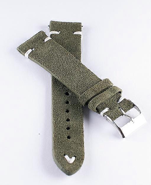 Bracelet de montre en daim vert / cuir