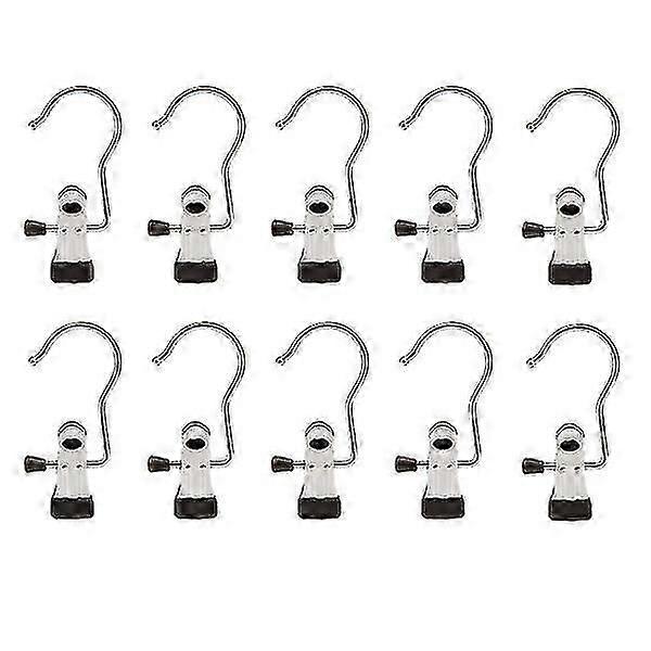 Hook with clamp Stainless steel 10-pack