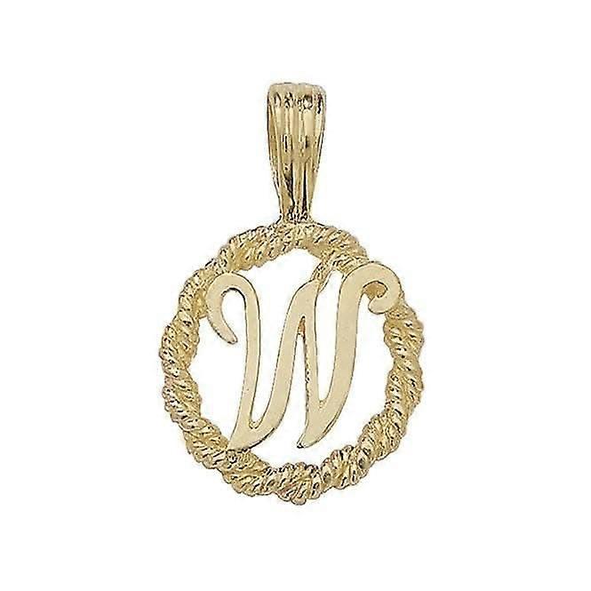 9ct Yellow Gold Rope Initial Pendant PN525/W