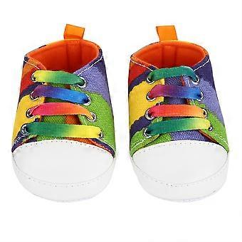 Fashionable Lace up Baby Girl Boy Colorful Canvas Shoes Anti Skid Toddler Prewalker(#1 11.5cm)