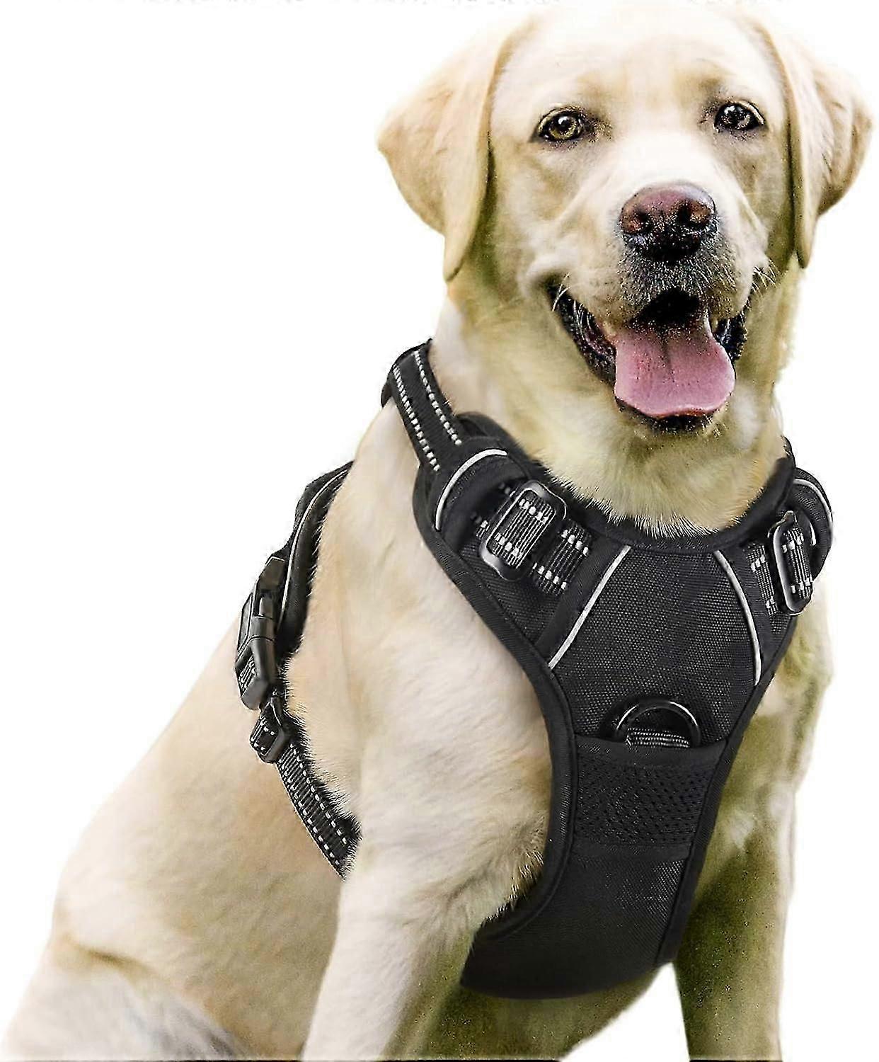 2025 newNo-Pull Dog Harness with Dual Leash Clips - Padded Control Handle Vest for Large Breed Training