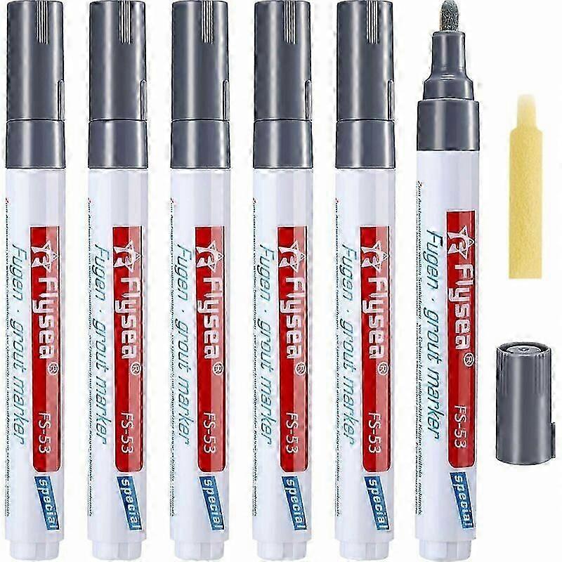 6 Długopis do fug do płytek Przywracacz fug ściennych Marker do naprawy zaprawy Długopis do wypełniania fug do renowacji płytek ściennych Podłoga w łazience (ciemnoszary)