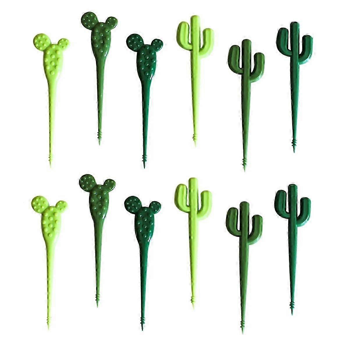 Fruit Forks Party Dessert Cactus Appetizer Picks Portable Food Kids Sticks Cafe Reusable Decorative