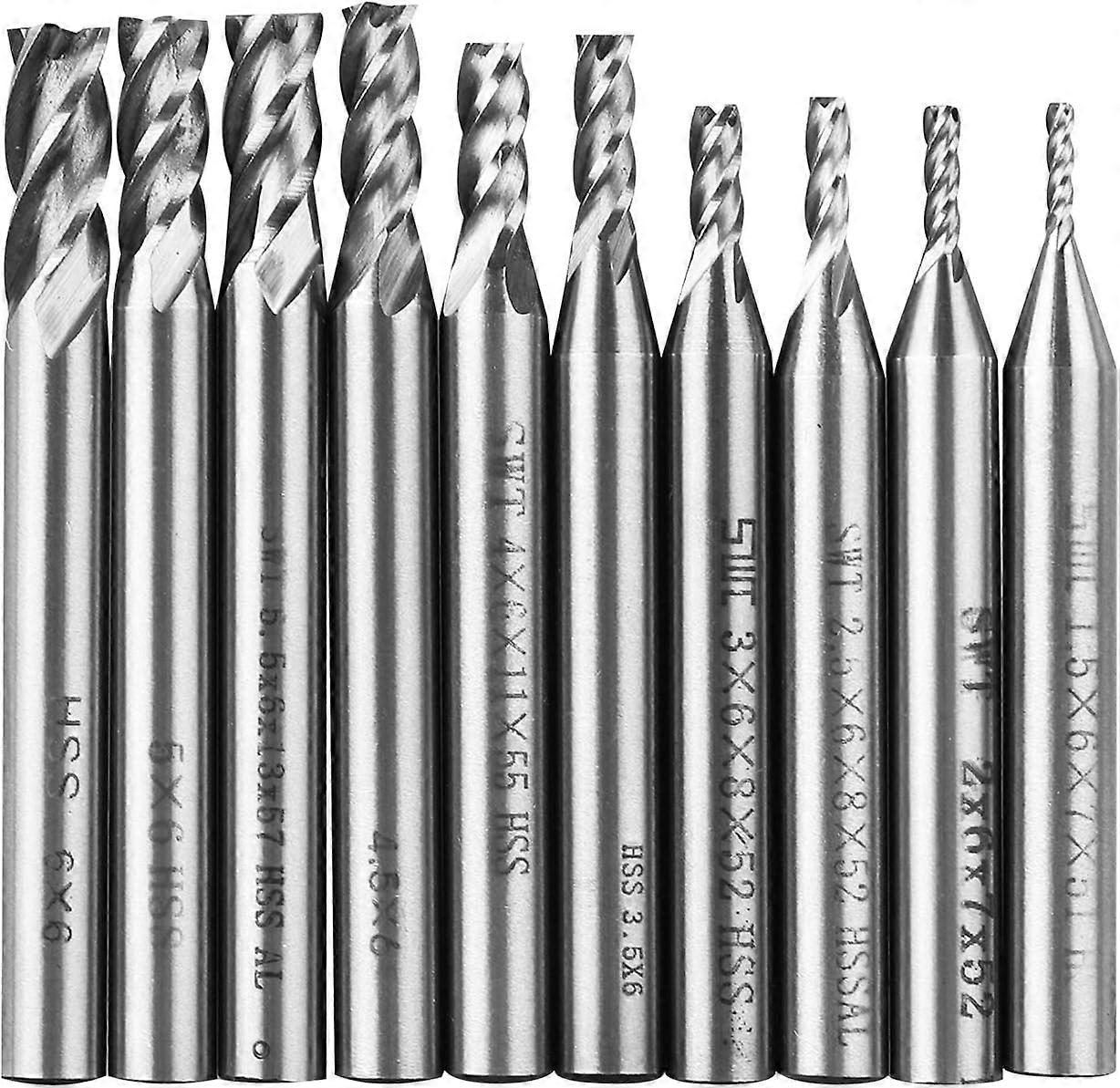 High-Speed Steel End Mill Bits, CNC Machine, Engraving, Milling