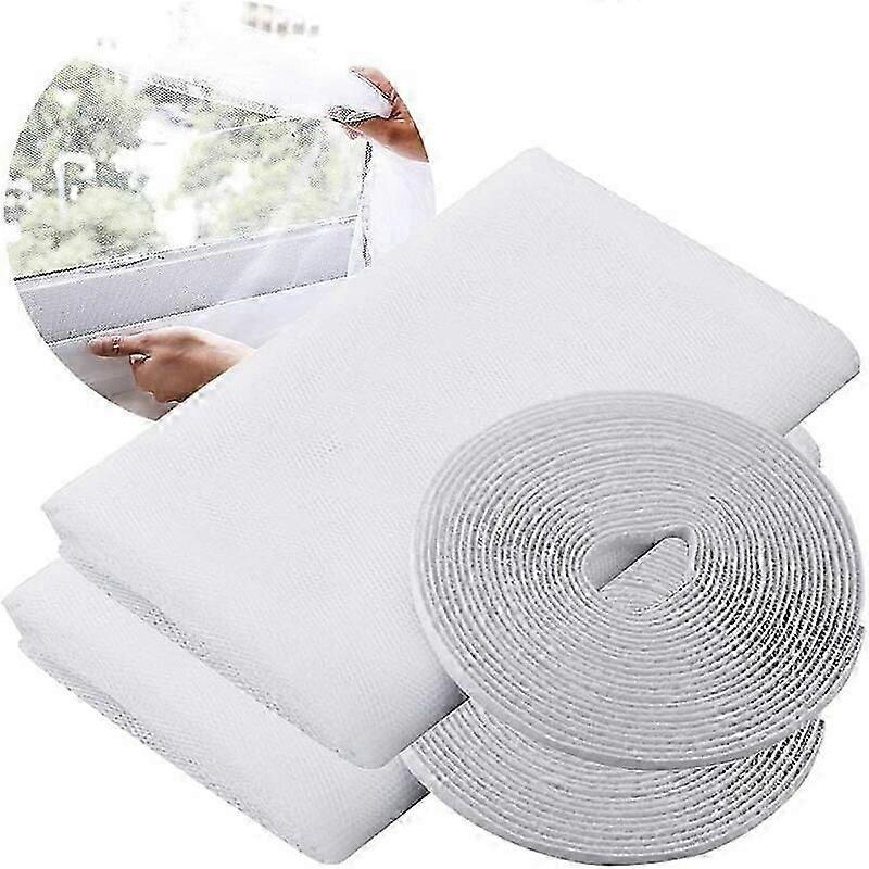 Mosquito Nets for Window, Insect Stop Standard Window Mosquito Net, Window Net, with 2 Rolls Self-adhesive Strips, 2 Packs, 150cm x 200cm