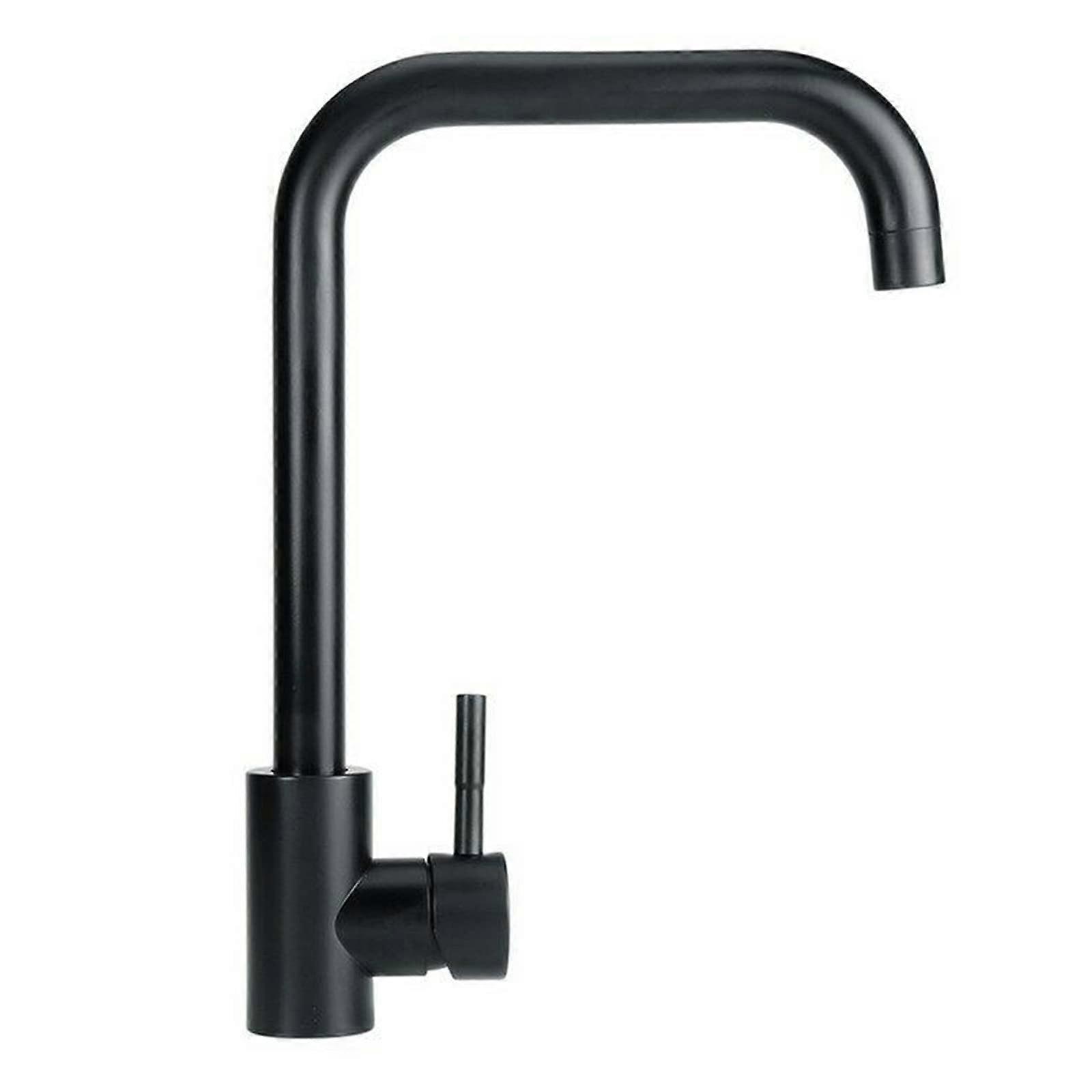 Modern Black Kitchen 304 Stainless Steel Kitchen Sink 360° Swivel Single Handle One Hole Hot and Clod Water Mixer Tap