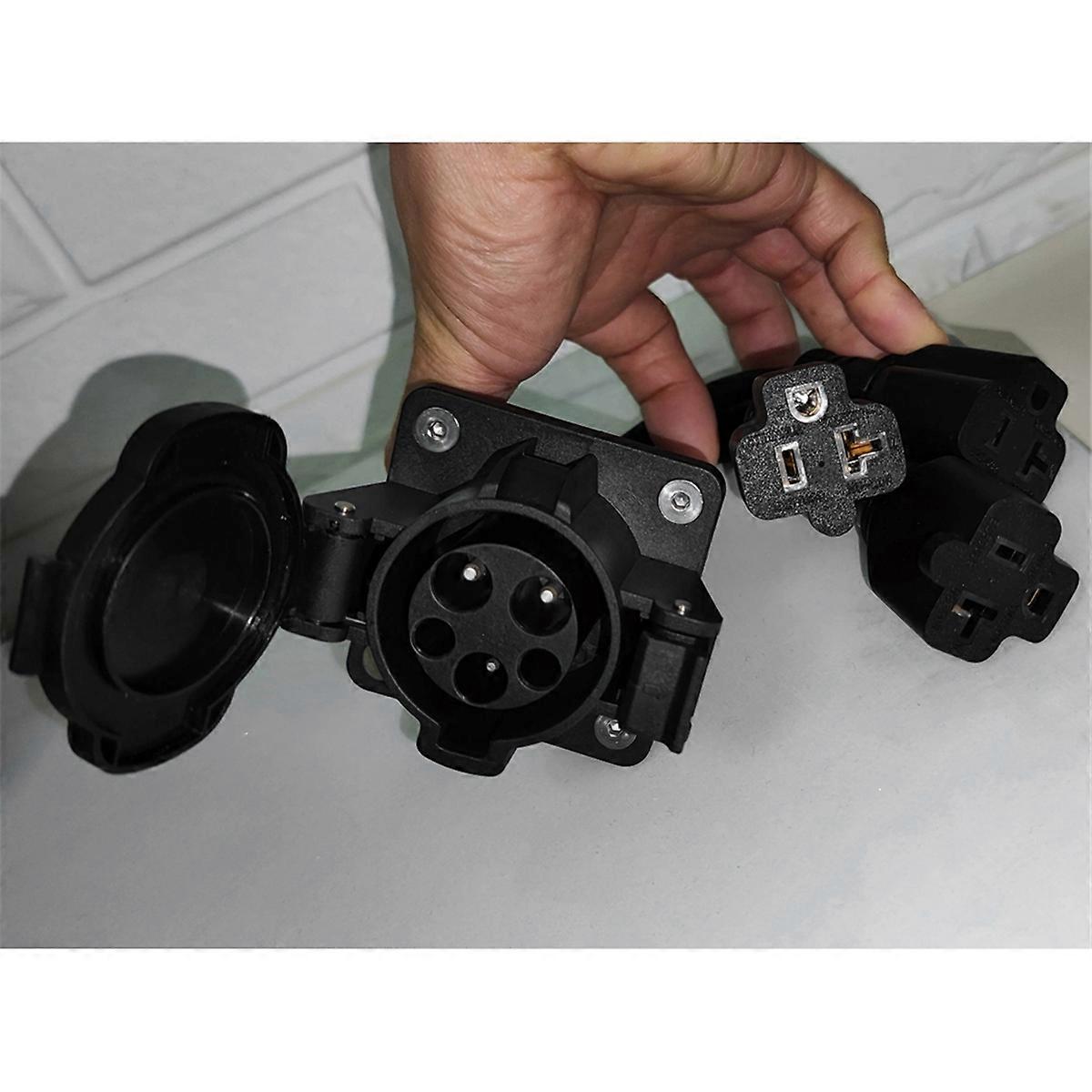 EV Station Charging Adapter, J1772 to NEMA 5-15/5-20 Plug for E-Bike/Scooter/One Wheel 100V-220V