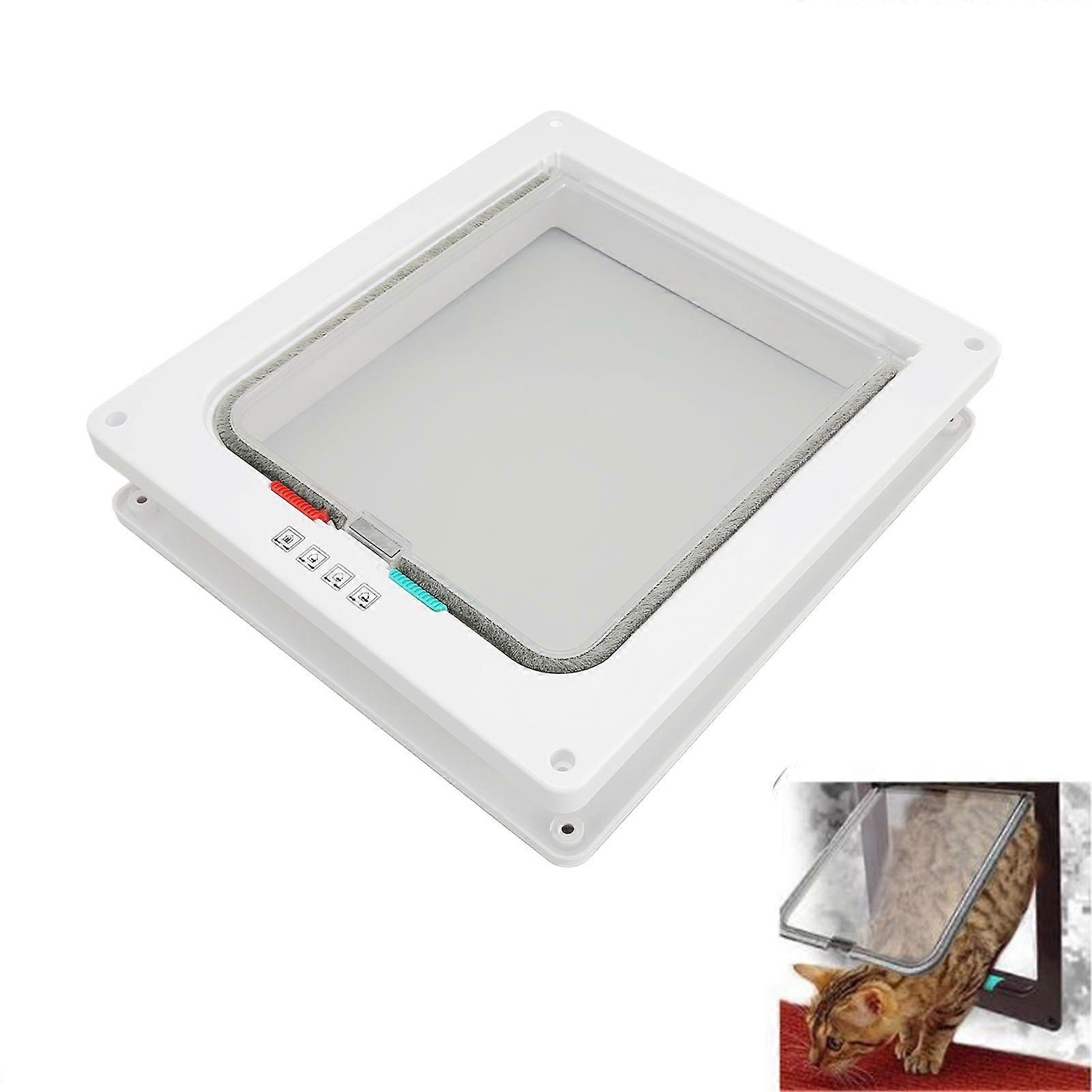 Cat Flap Door 28x25x5.5cm Windproof Noise-Reducing Access