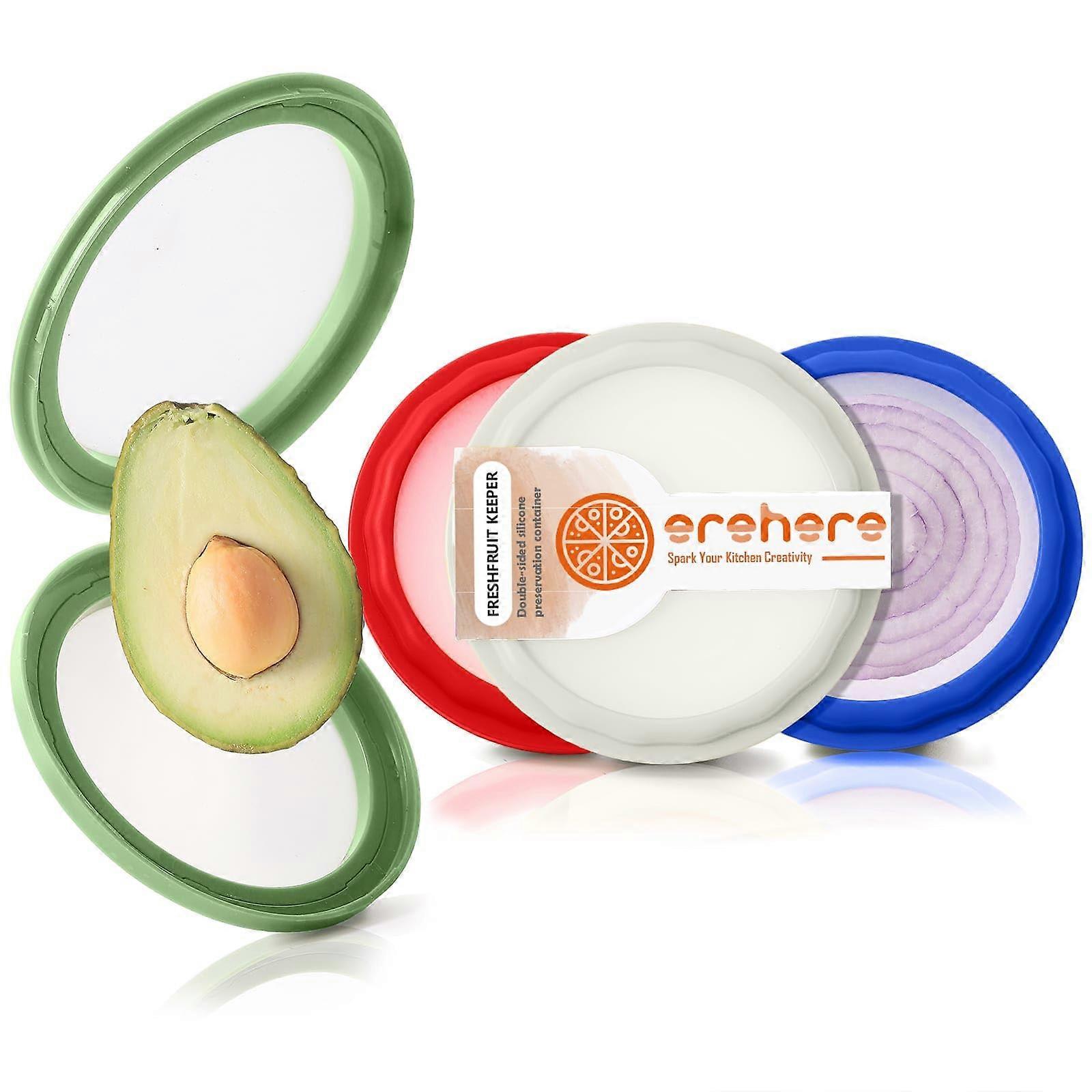 Avocado Saver and Onion Storage - 4-Piece Set Silicone Food Storage Containers