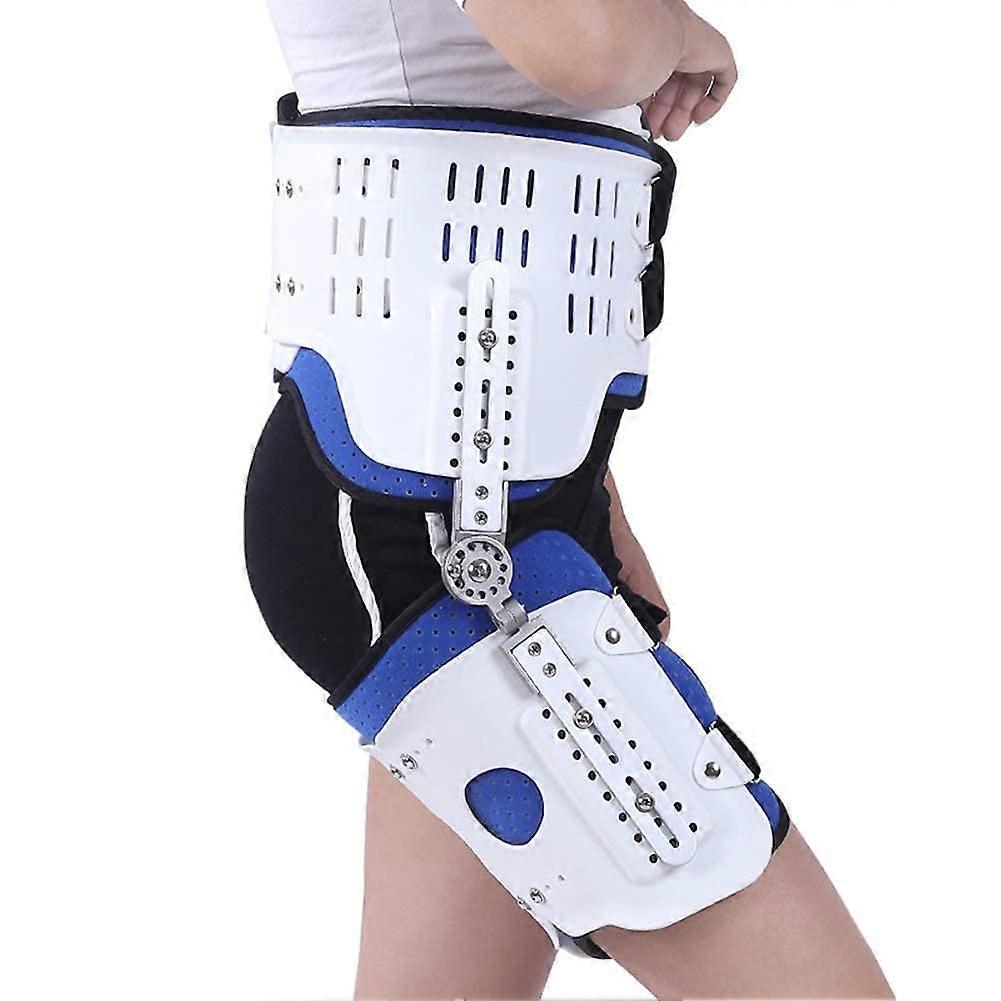 Adjustable Hip Orthosis, Adult Hip Abduction Bracket, Hip Stabilizer, Thigh Compression, Universal Size, White (Right)