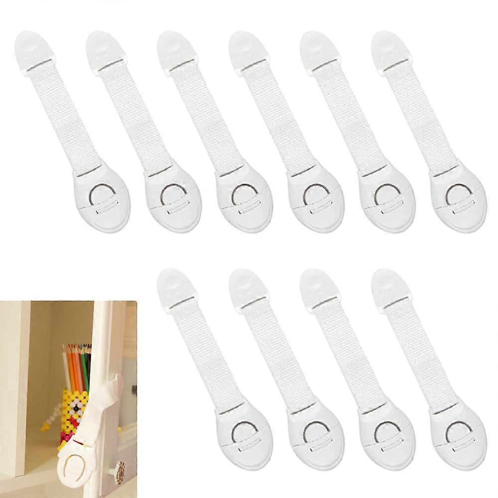 Set of 10 multi-functional children's safety locks suitable for cabinets, refrigerators, and washing machines