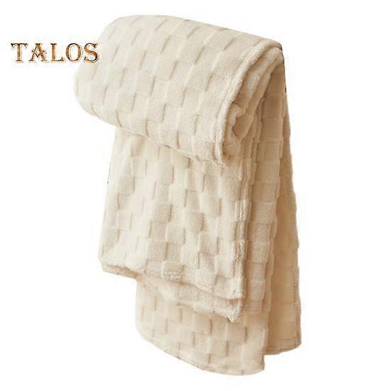 שמיכת פלנל מעובה דו צדדית קטיפה מרקם משובץ 3D צבע אחיד משרד נאפ מיטת בית ספה נסיעות שמיכת חורף חמה ונעימה