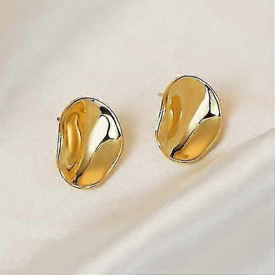 (ouro)brincos de garanhão redondos de design francês