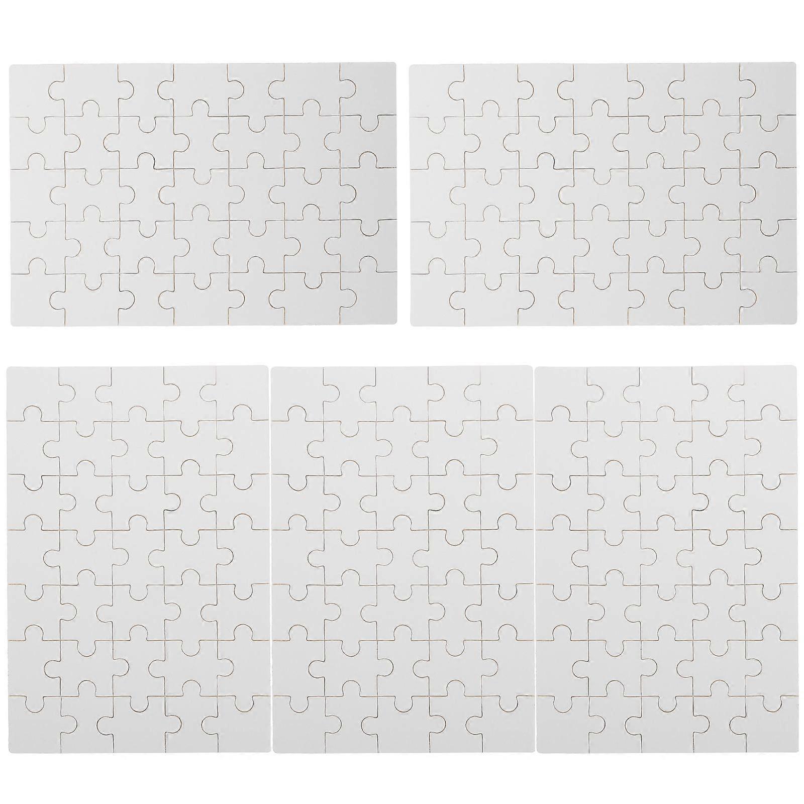 5 Sets Sublimation Transfer Puzzle Crafts Blank Jigsaw Puzzle Pieces for for Heat Press Thermal Transfer Puzzle Craft