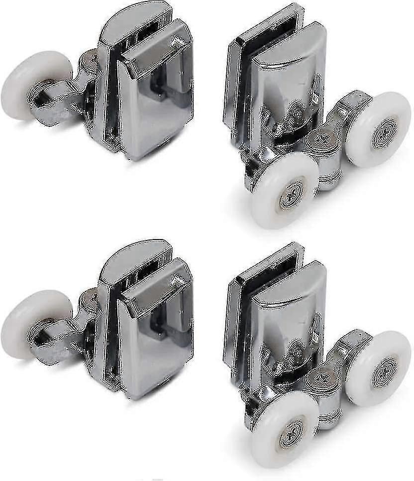 Bathroom Shower Rollers, 2 Upper Wheels, 2 Lower Wheels, Anti-rust And Durable Tw