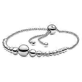 Women's Sterling Silver Beaded Slider Bracelet