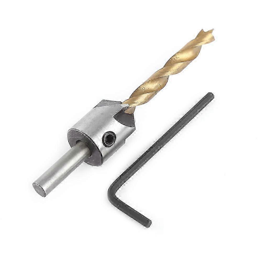Countersink Drill Bit Carpentry Woodworking Boring Tool Round Shank With Hex Key(5mm)