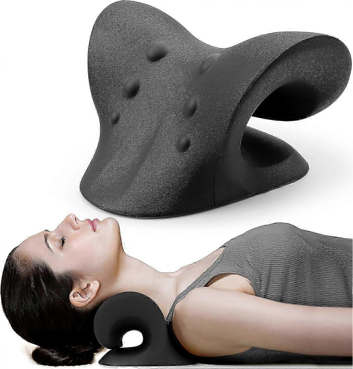 Neck and Shoulder Relaxer, Cervical Traction Device for TMJ Pain Relief and Cervical Spine Alignment, Chiropractic Pillow