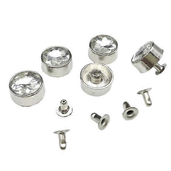 3x5 Sets Crystal Rivets Nailhead Studs for Clothes Decor White