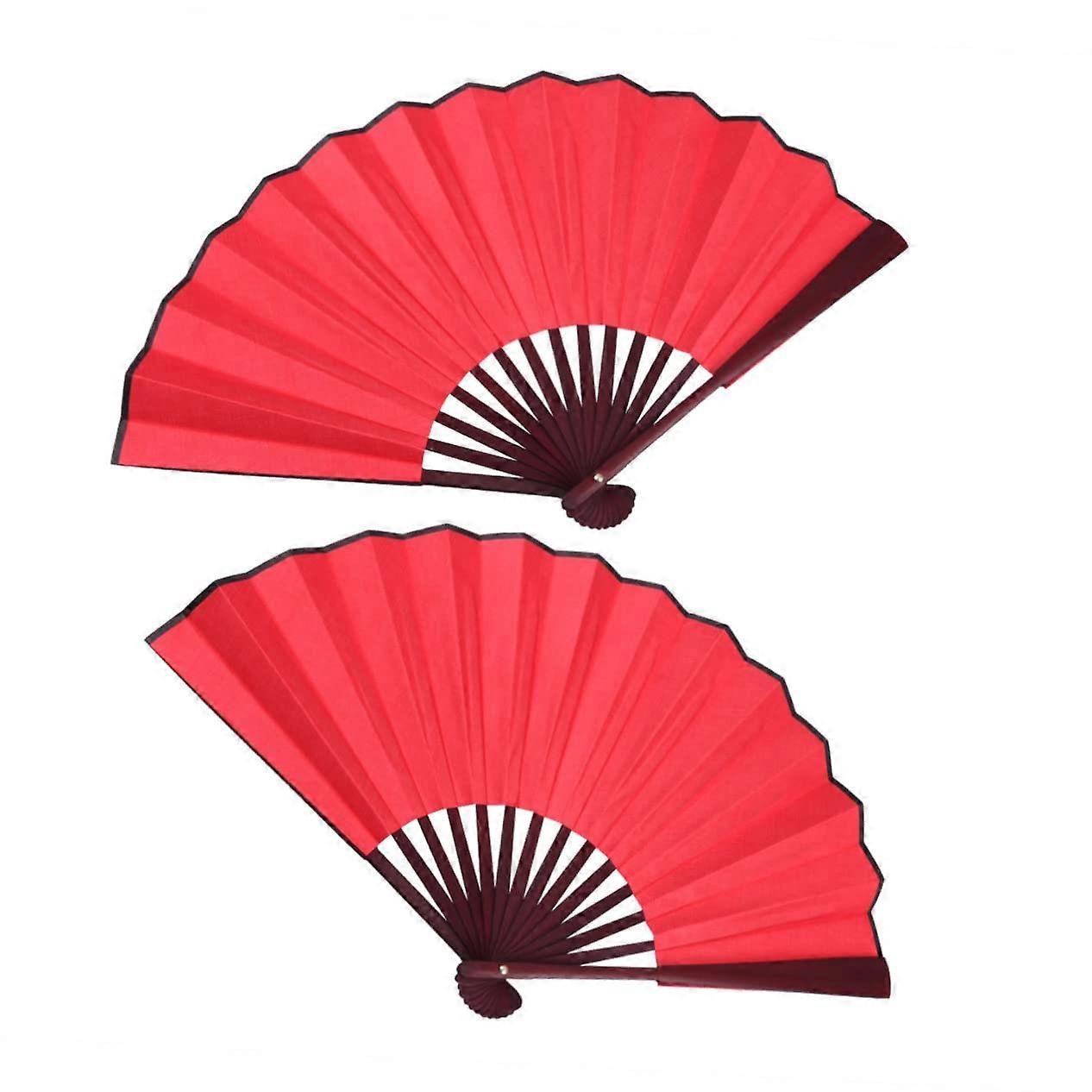 DIY Blank Folding Fans 2 Pcs Chinese Style Handheld Compact Noiseless Fans for Women Decorative Craft Supplies