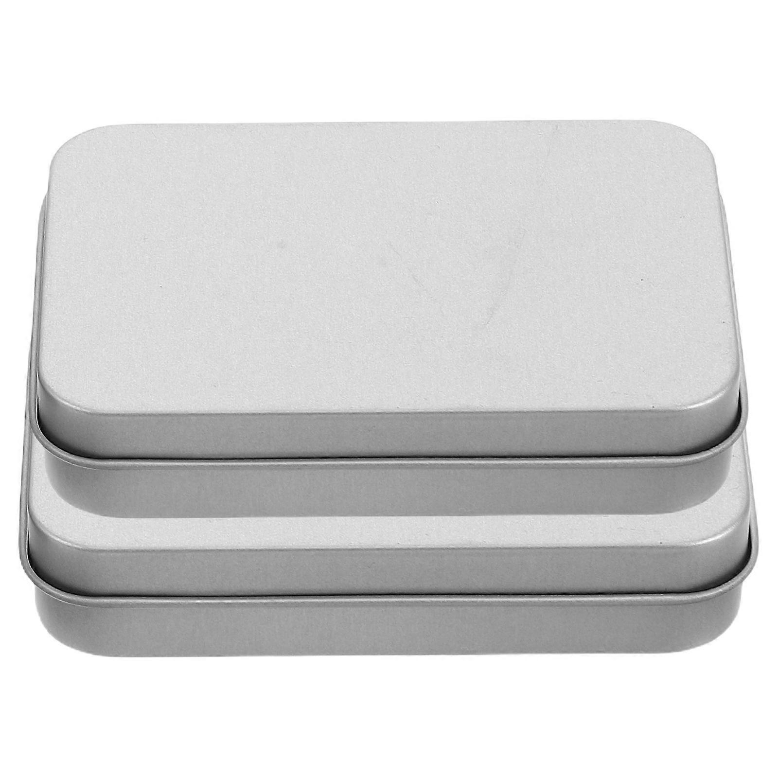 2pcs Small Storage Boxes With Lids Tinplate Box For Candies Rectangle Tin Box Candy Tinplate Boxes Tinplate Hinged Tin Box Mini Storage Boxes