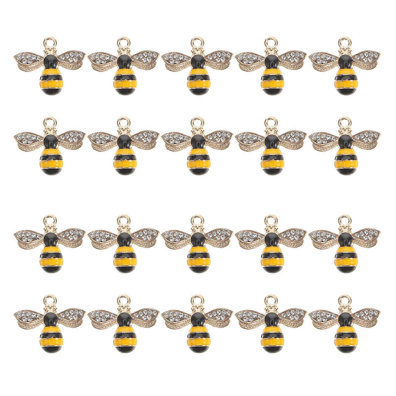 20pcs Multi Bee Shaped Alloy Charms for DIY Use Delicate Pendant Bracelet Necklace Making