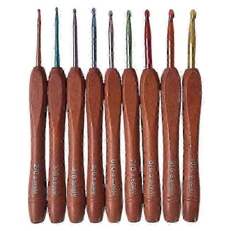 Wooden Crochet Hook Set with Thick Head Needles D--