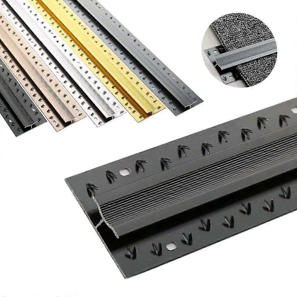 Longlasting, nonslip carpet edge trim – 90 cm aluminum transition strip (Black)
