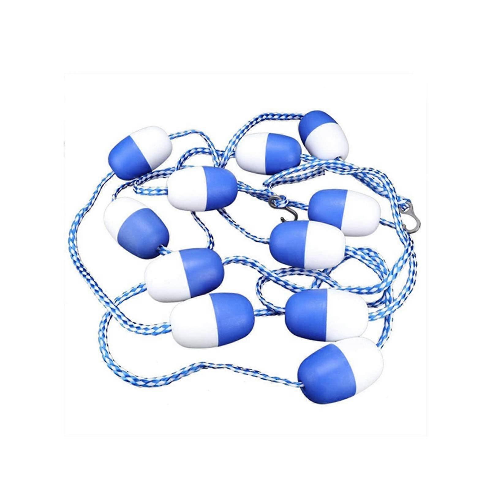 Pool Separator Rope and Float Sets for Swimming Pools with 2 PreAssembled Stainless Steel Hooks Pool Accessories