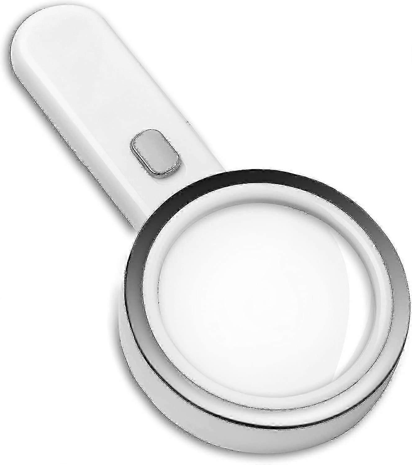5x High Power Illuminated Magnifying Magnifier, Large 90mm Distortion-free Magnifying Glass With Led Light With Glass Lens