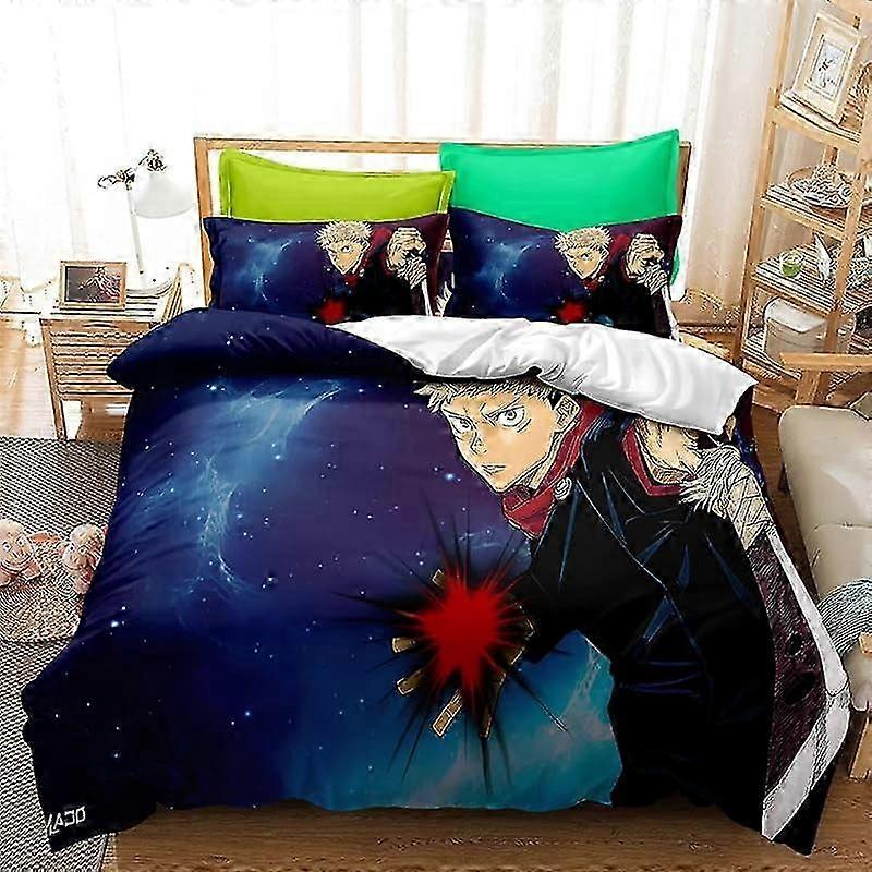 Conjunto de Cama com Capa de Edredom Estilo Anime Cartoon, Conjunto de 3 Peças com Capa de Edredom Super Macia e Fronhas, Adequado para Certas Marcas