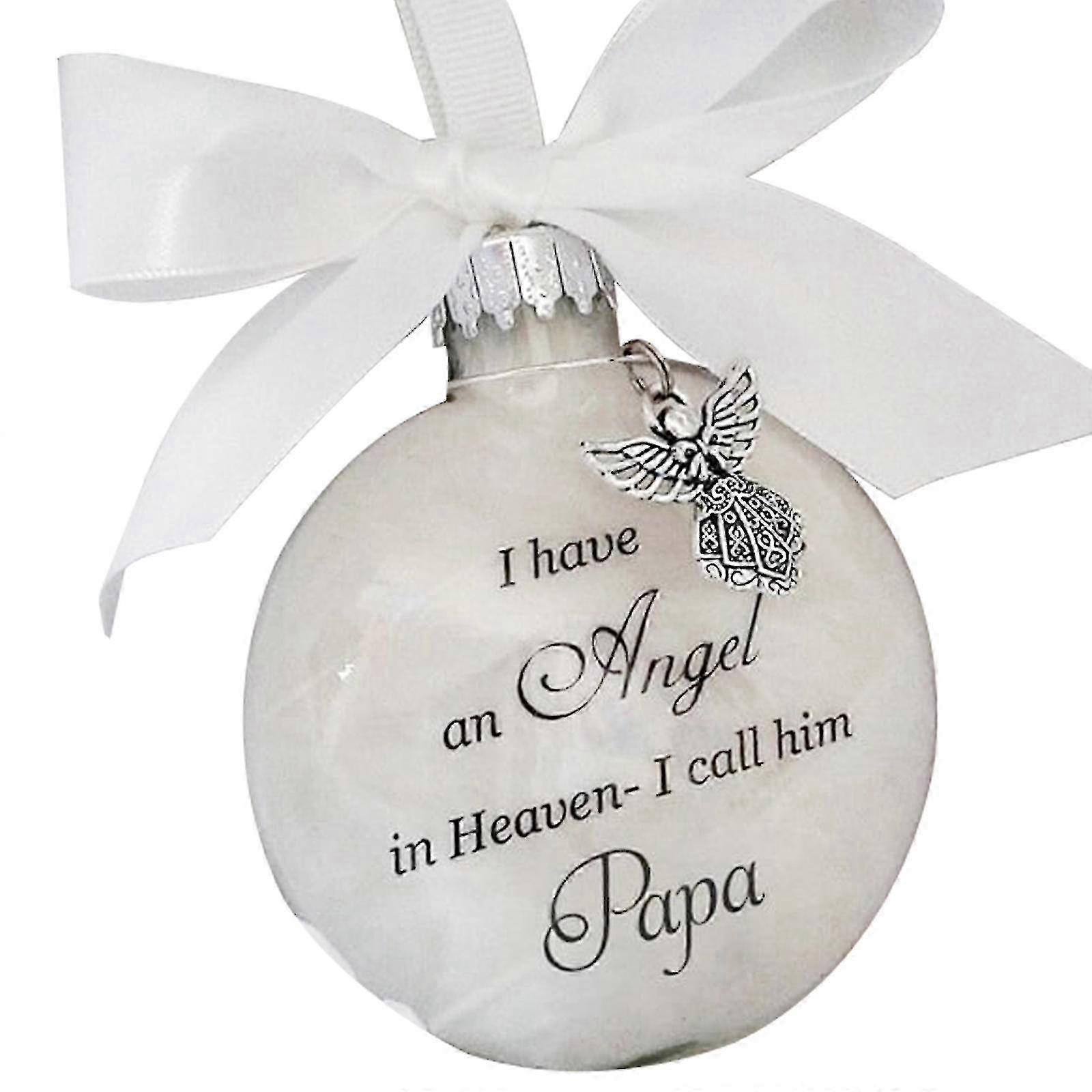 Memorial Ornament Featuring Angel in Heaven Design with Feather Ball for Holiday Decor