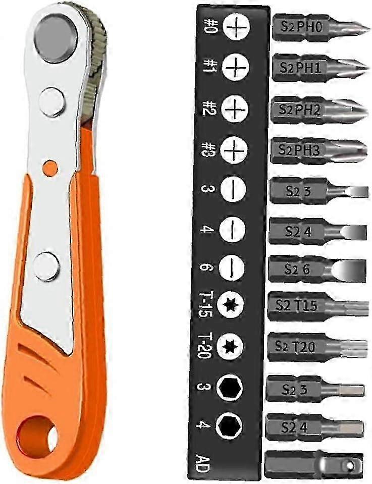 12pcs Mini Ratchet Wrench and Screwdriver Set