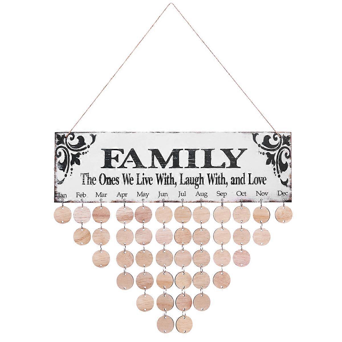 Wall Plaque, Family-Oriented Decor with Rearrangeable Date Discs