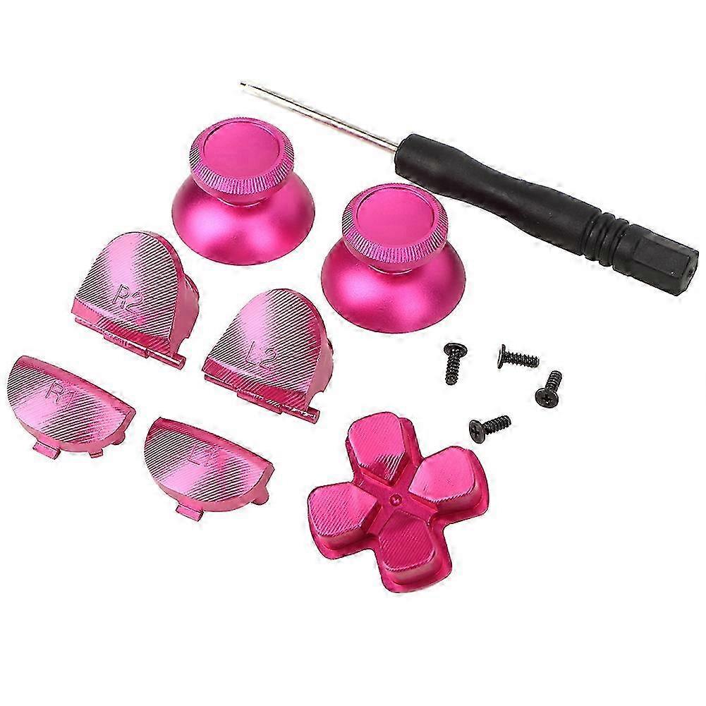 For PS4 Controller Gamepad Button For Replacement Seven Piece Set Accessories(Red)