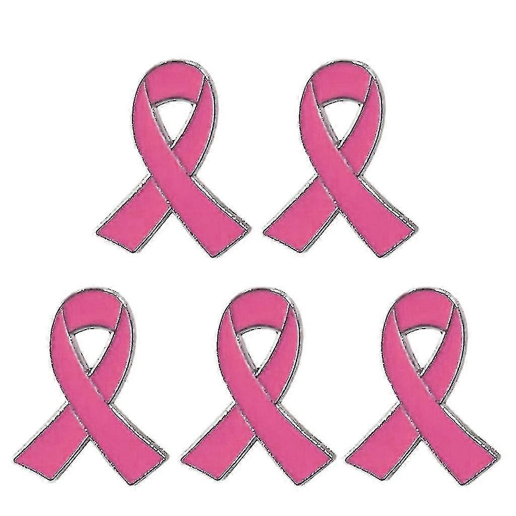 リボンブローチピン5個セット - エナメル合金ローズレッドデザイン