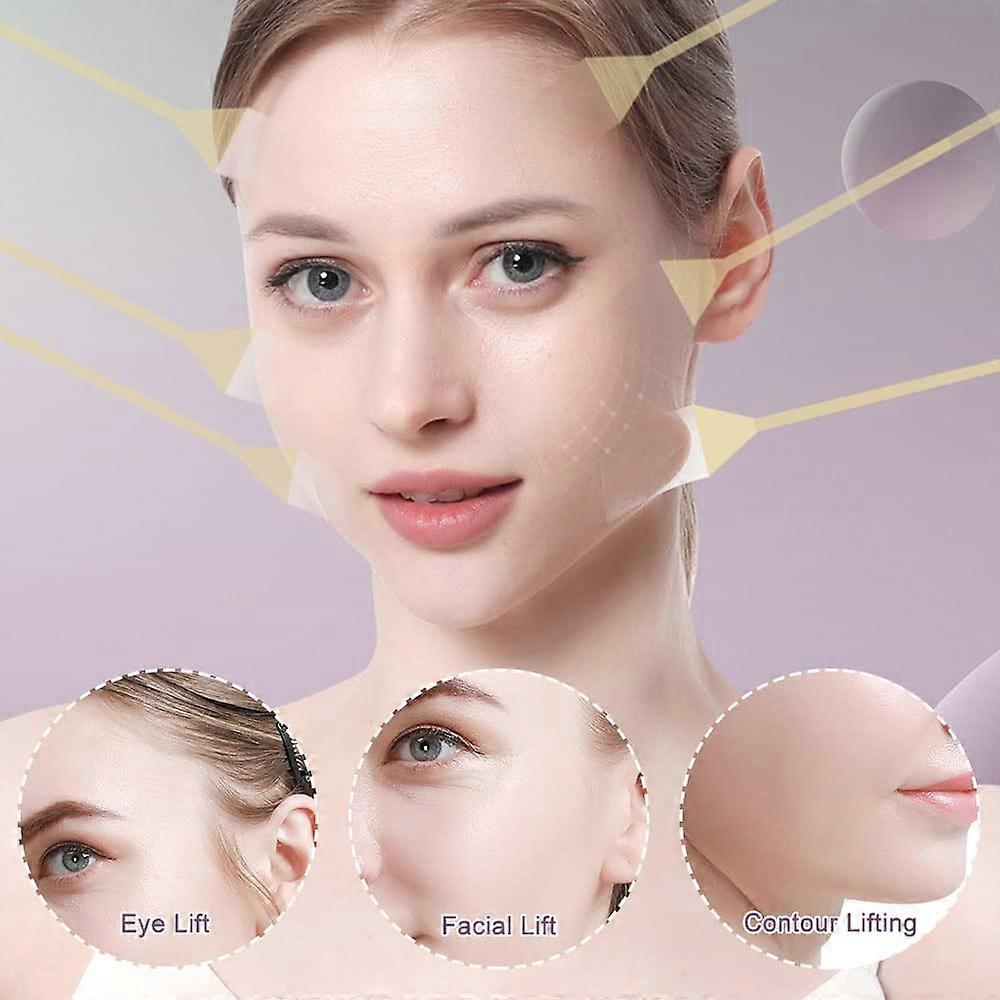 V-Shape Face Lifting Tape Instant Invisible Face Sticker 20 Pieces Facelifting Tape with 4 Ropes Transparent Facial Patches