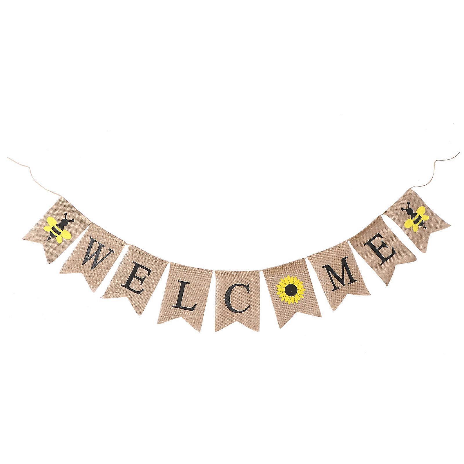 Decorative WELCOME Banner with Swallowtail Flags, Suitable for Multiple Occasions