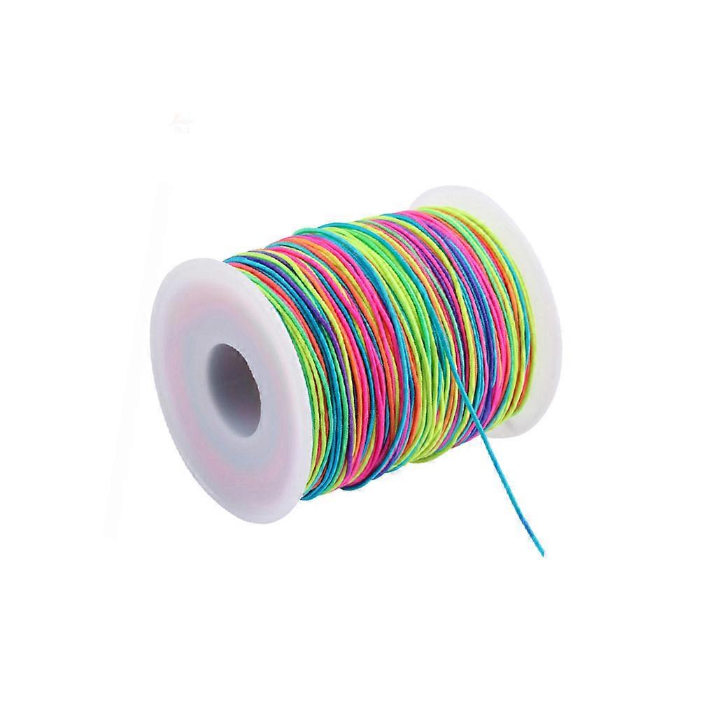 Elasticity Stretch Cord Colorful Elastic Cord Diy Beading For Craft Projects Artists 85m Multi-Color Round Roll Design 1 Roll