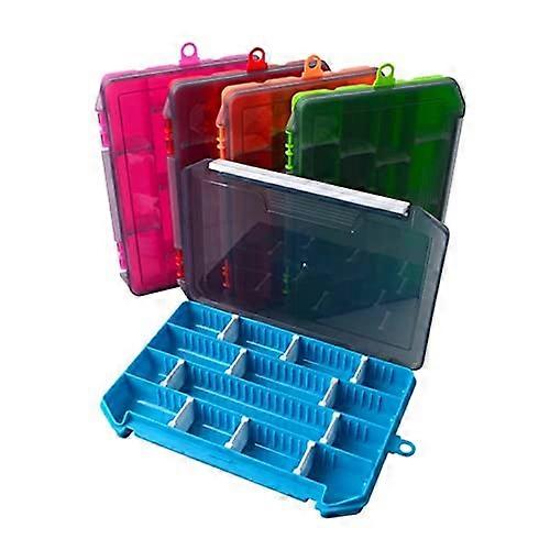 Fishing Box Tackle Box Hard Baits Coloured Bait Box for Spinner Bass Wobbler Blinker or Rubber Fish Fishing Box for Artificial Bait Blue