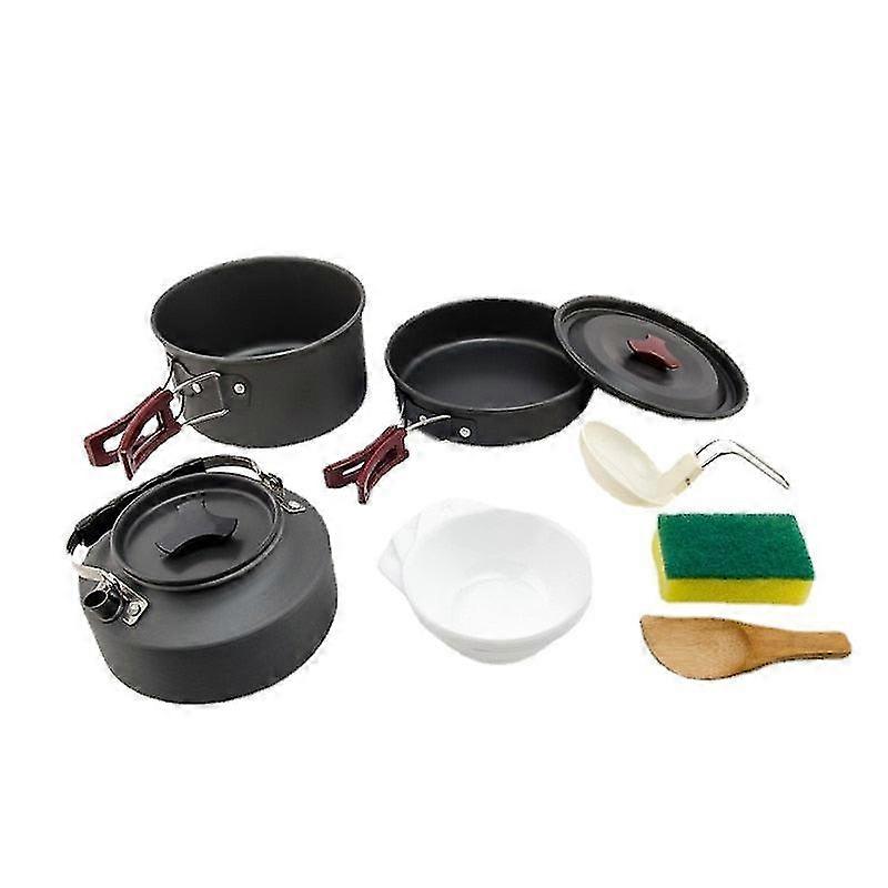 Outdoor Cooking Set: Includes Pot, Kettle, Pan, Cutlery, and Tableware Kit for Hiking, Picnics, and Travel Adventures