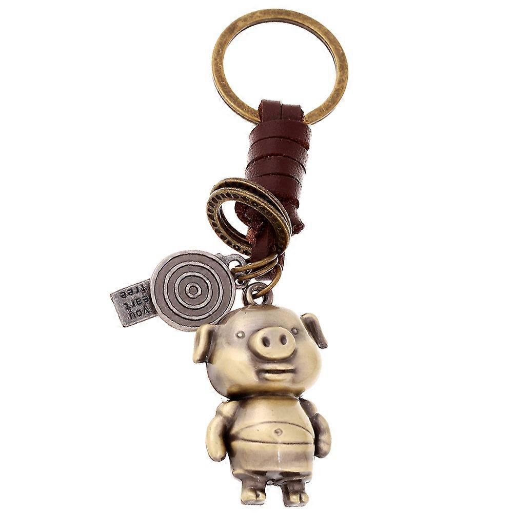 Keychain Accessory Charms Pig Shaped Key Ring Car Keys Ornament Brown 11.5x3x3cm 1Pcs